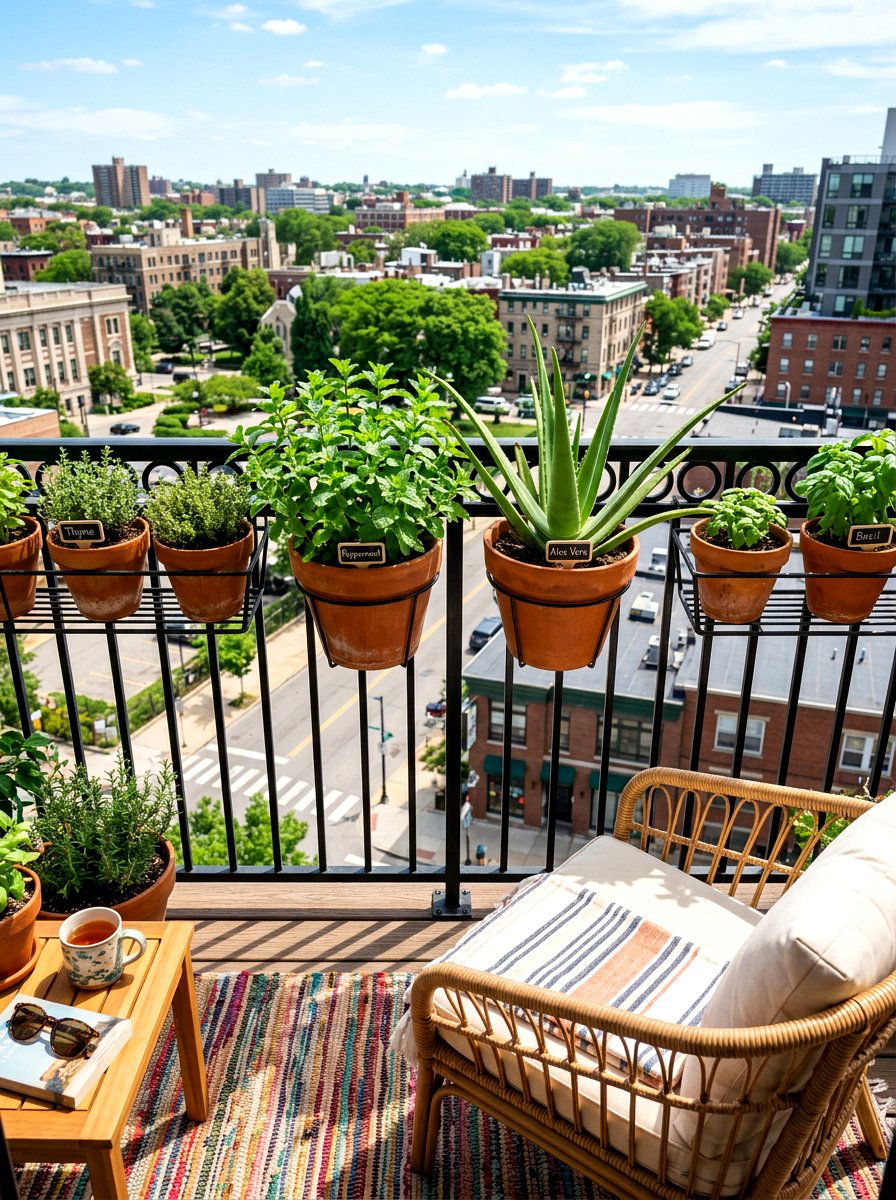 Small Balcony Herb Garden - 30 medicinal garden ideas