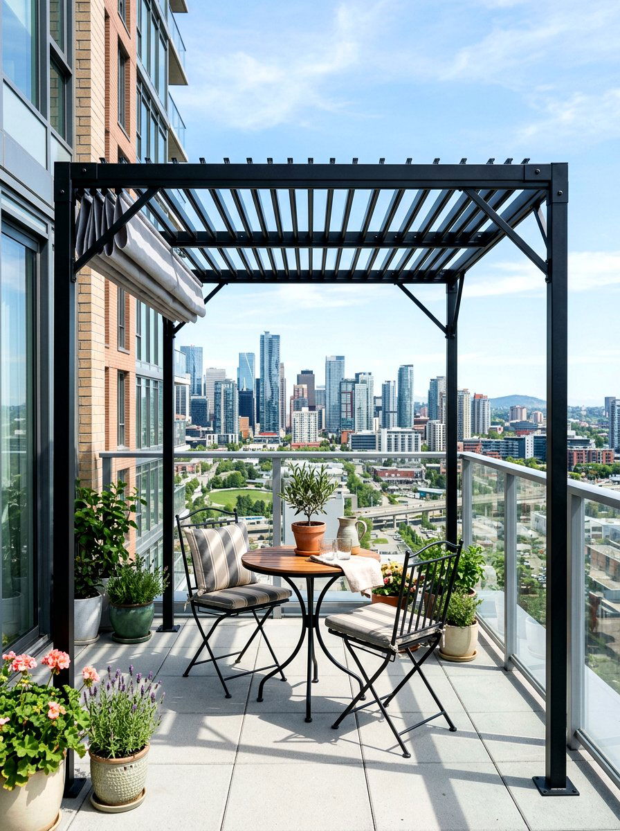 Small Balcony Metal Pergola - 30 metal pergola ideas