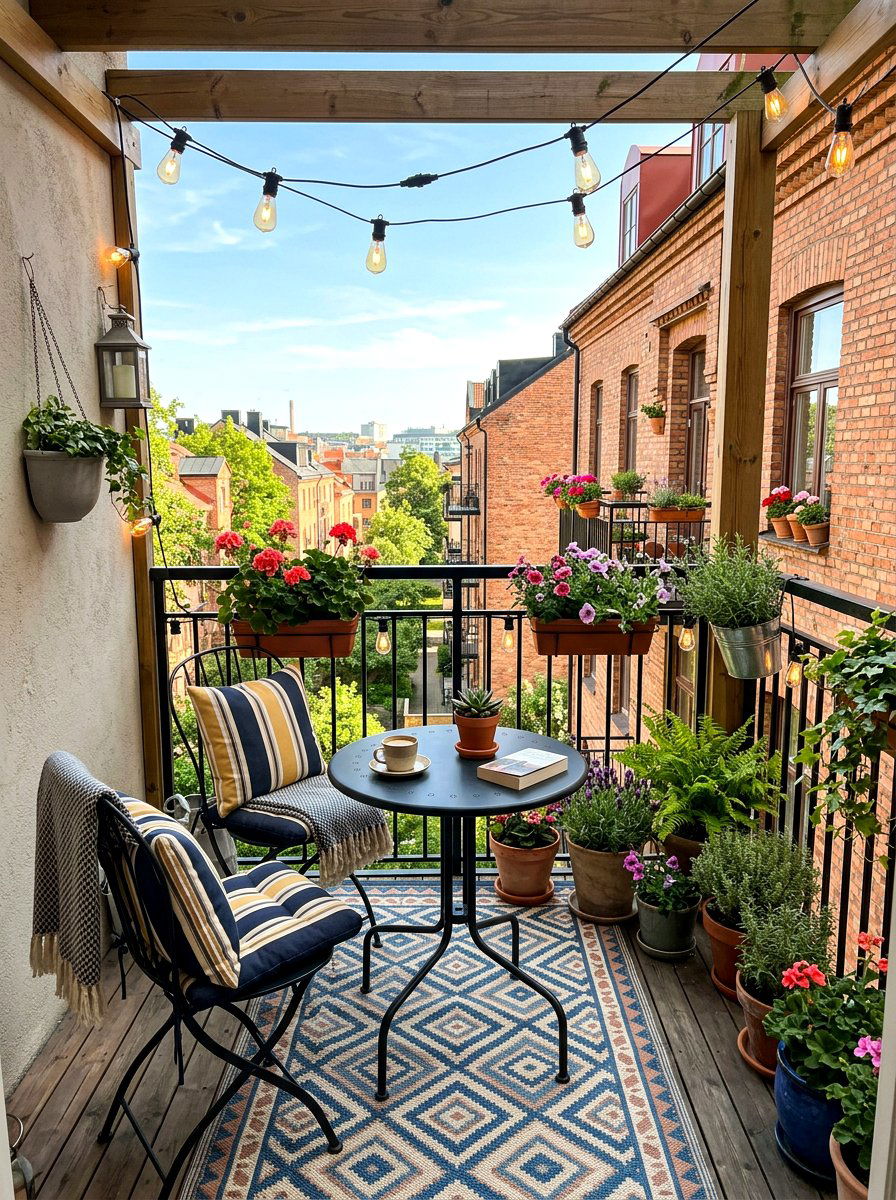 Small Balcony Setup - 30 first apartment ideas