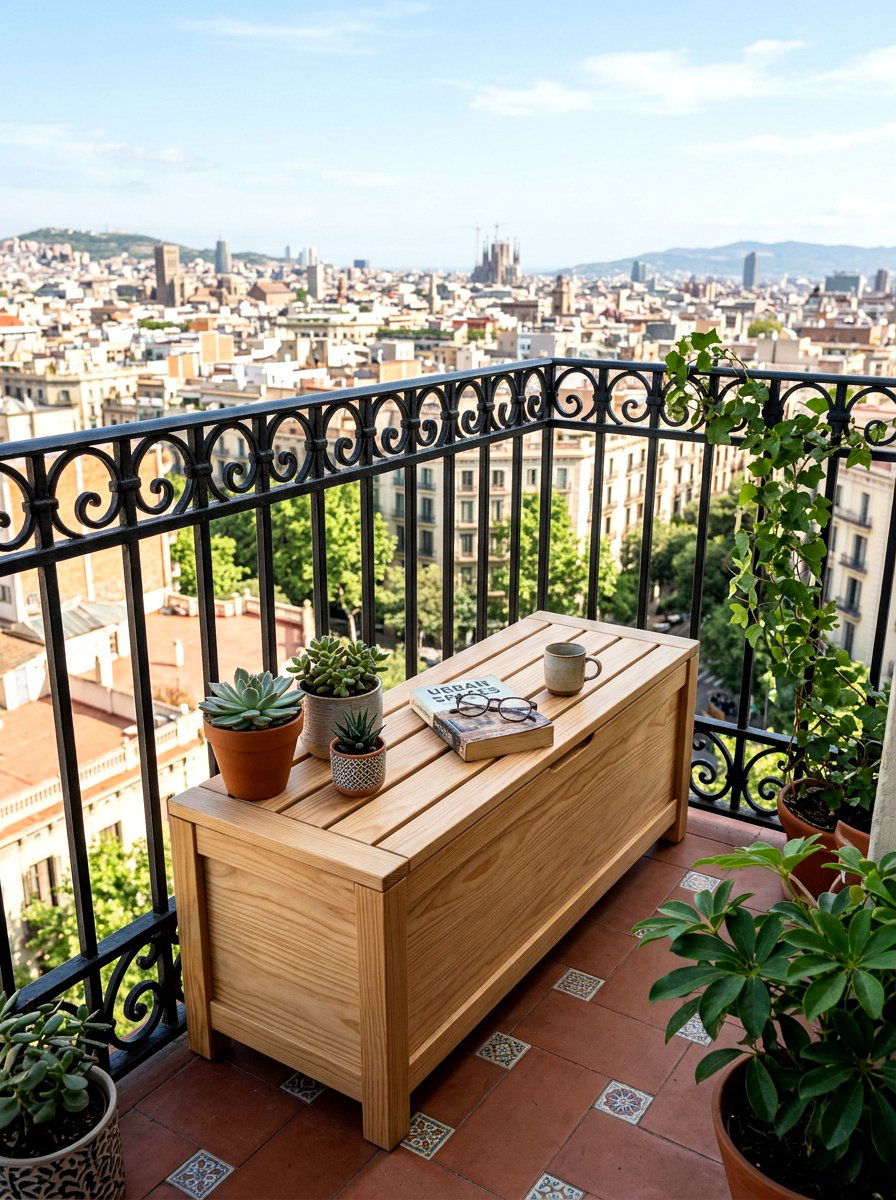 Small Balcony Storage Bench - 30 outdoor storage bench ideas