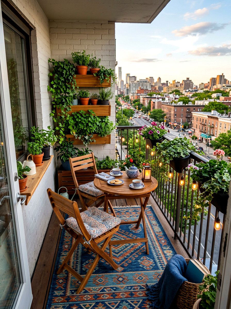 Small Balcony Tea Area - 30 tea garden corner ideas