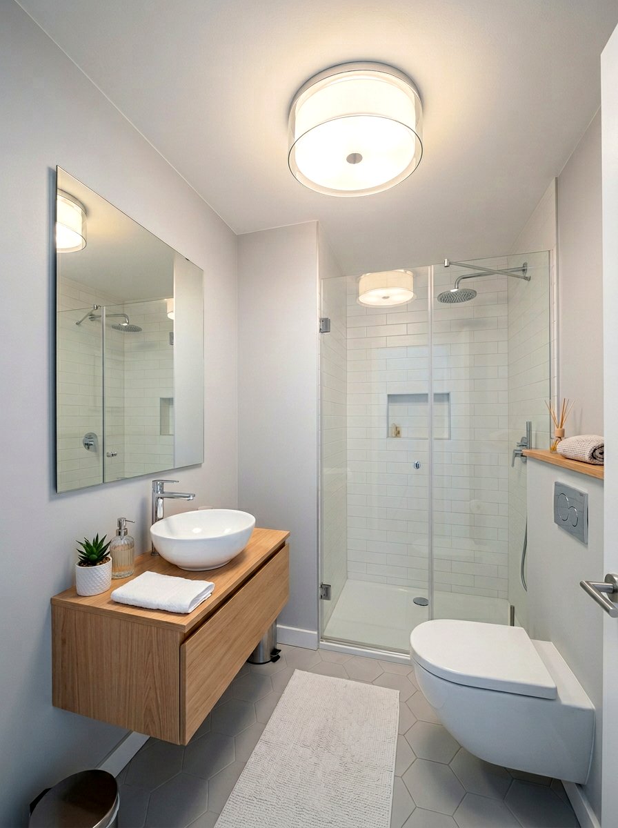 Small Bathroom Flush Mount - 30 bathroom lighting ideas
