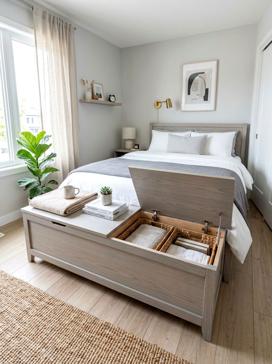 Small Bedroom With Storage Bench - 30 bedroom bench ideas