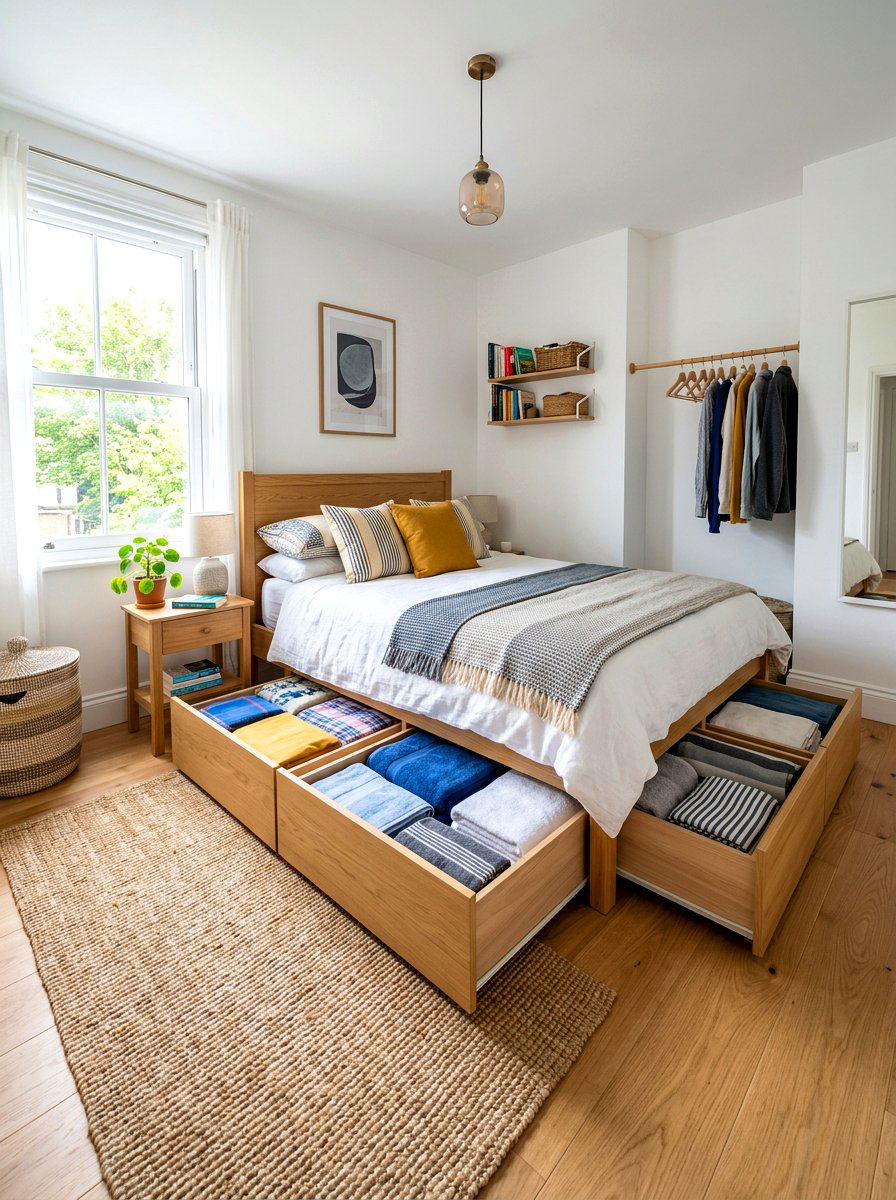 Small Bedroom With Under Bed Storage - 30 small master bedroom layout ideas