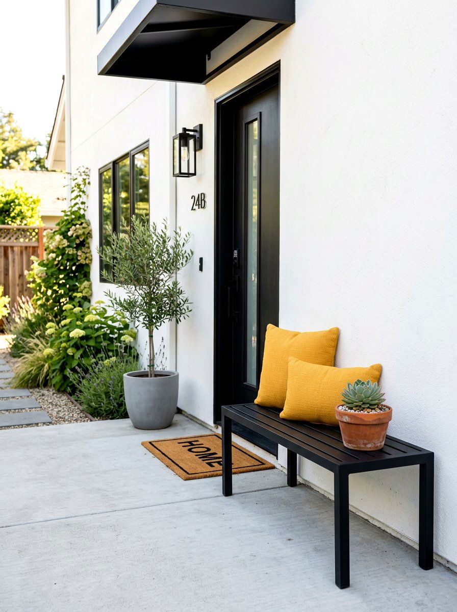 Small Bench For Side Entrance - 30 side entry curb appeal ideas
