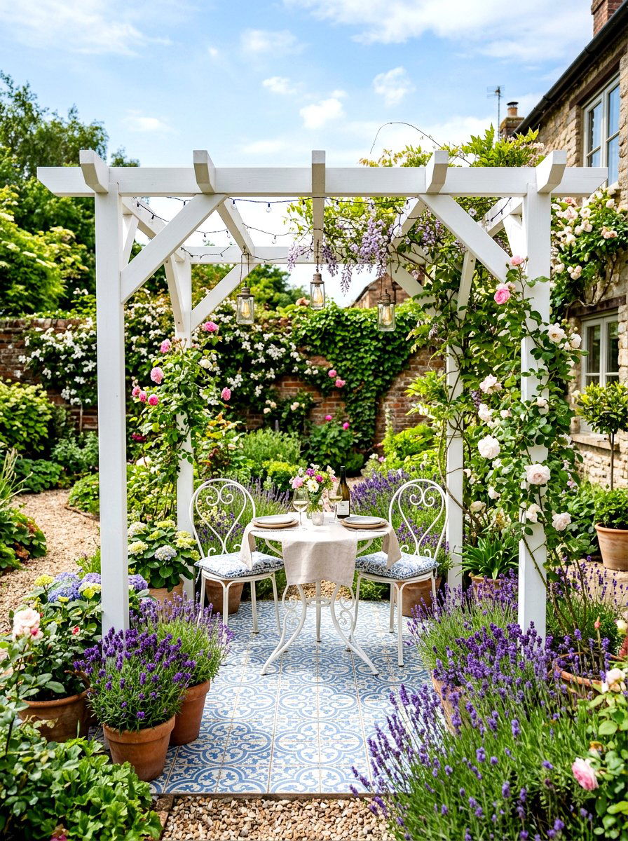 Small Bistro Pergola - 30 outdoor breakfast pergola ideas