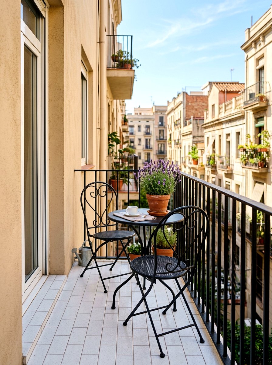 Small Bistro Set - 30 narrow balcony ideas