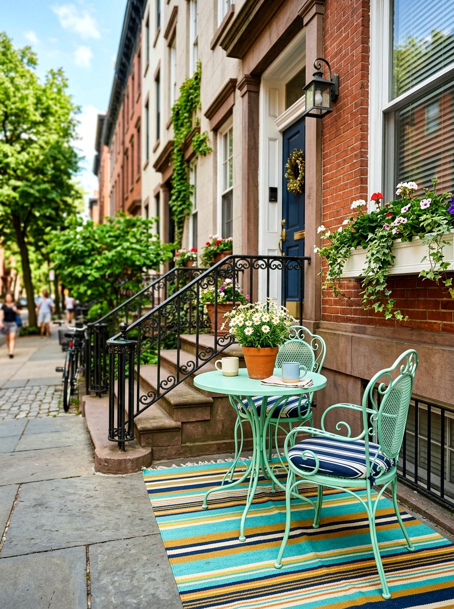 Small Bistro Set For Stoop - 30 townhouse stoop ideas