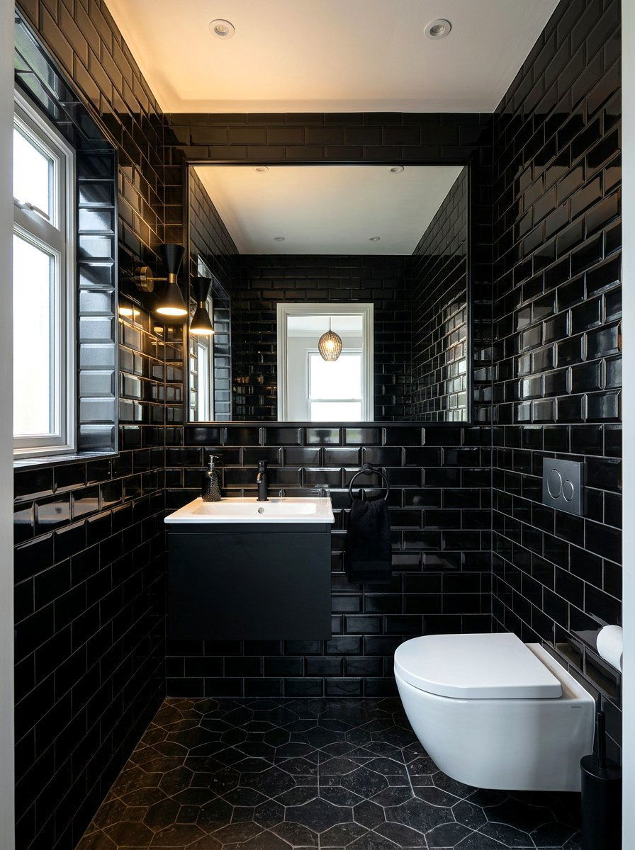 Small Black Bathroom - 30 black bathroom ideas