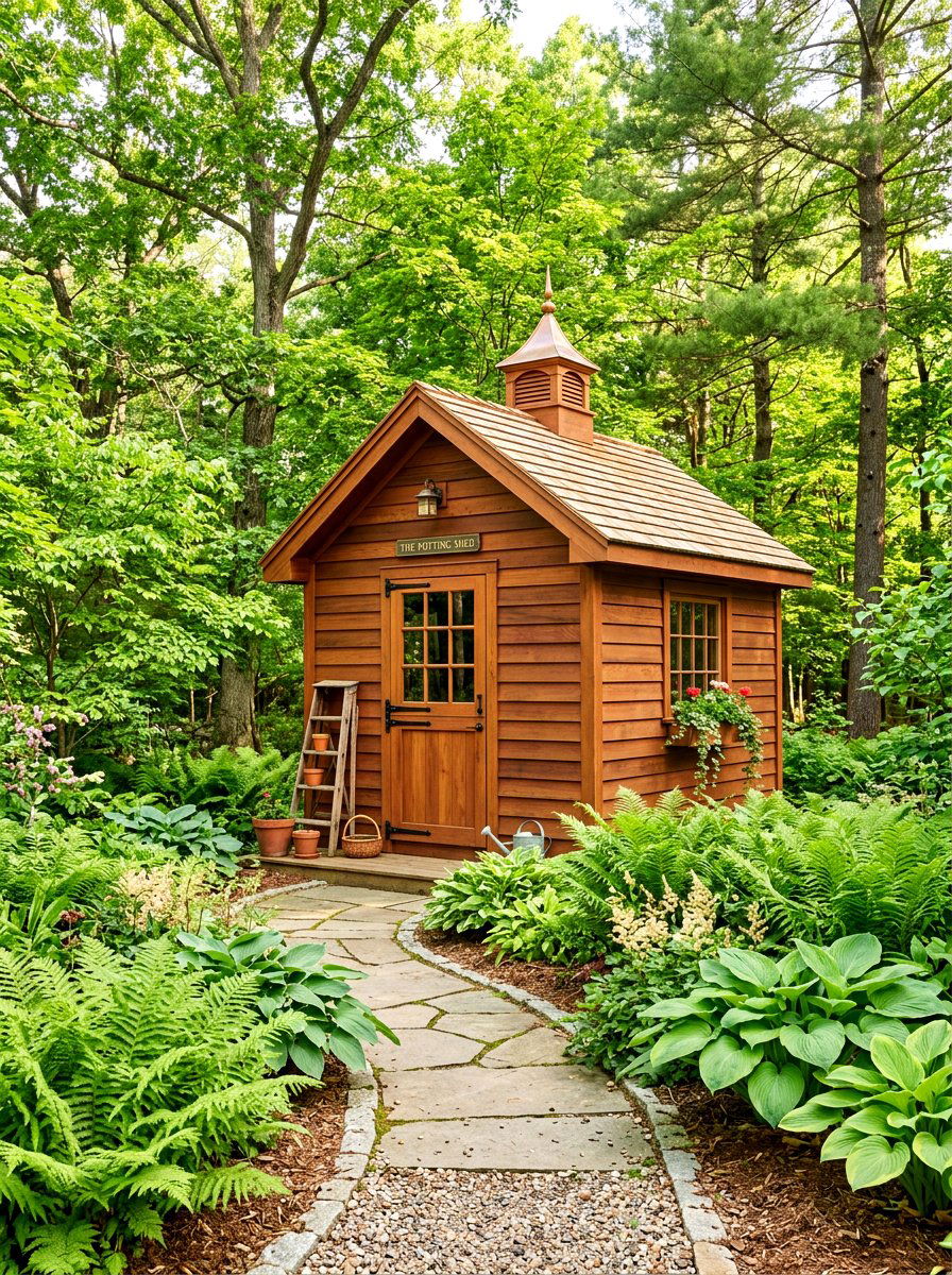 Small Cedar Potting Shed - 30 potting shed ideas