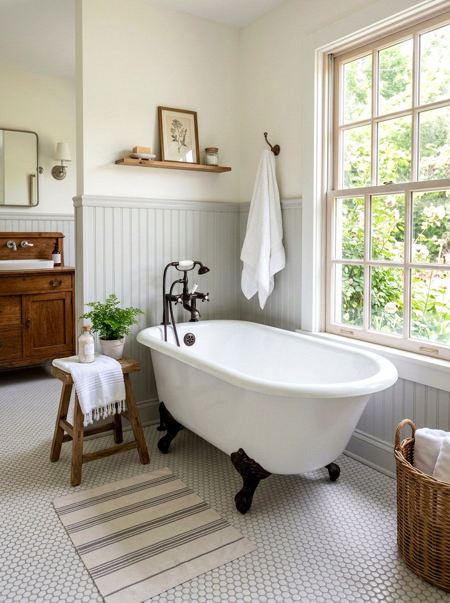 Small Clawfoot Tub - 30 small cottage bathroom ideas