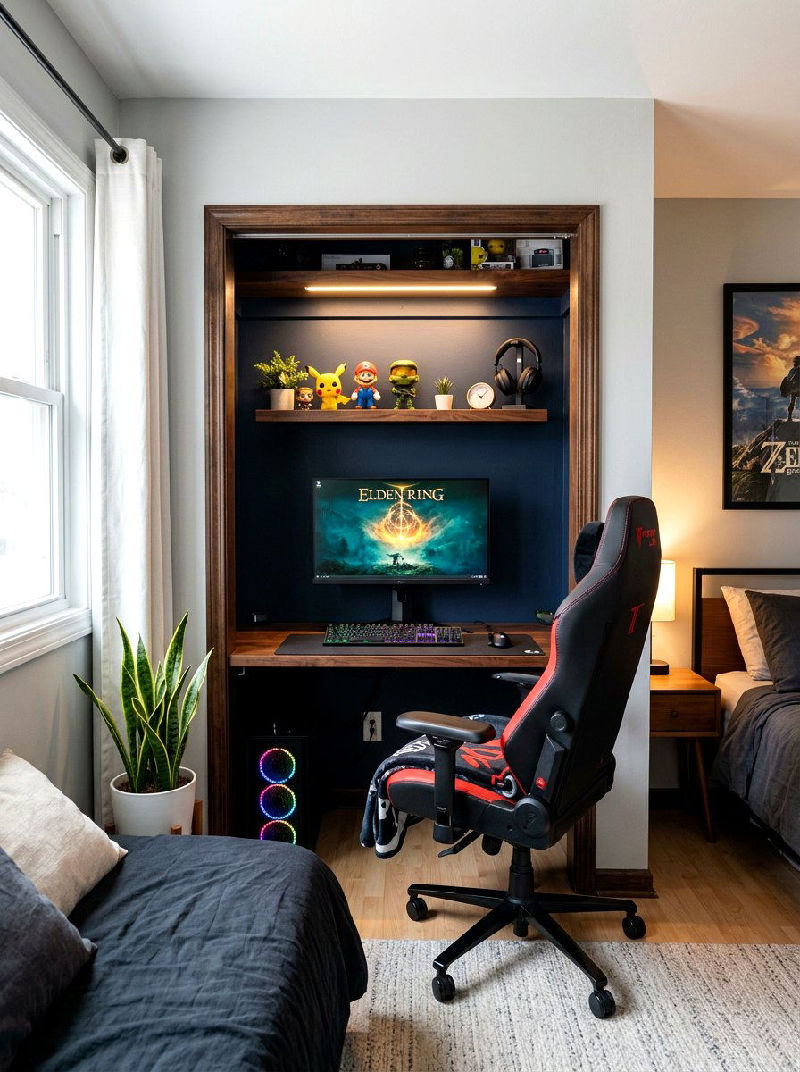Small Closet Gaming Nook Conversion - 30 gaming teen nook ideas