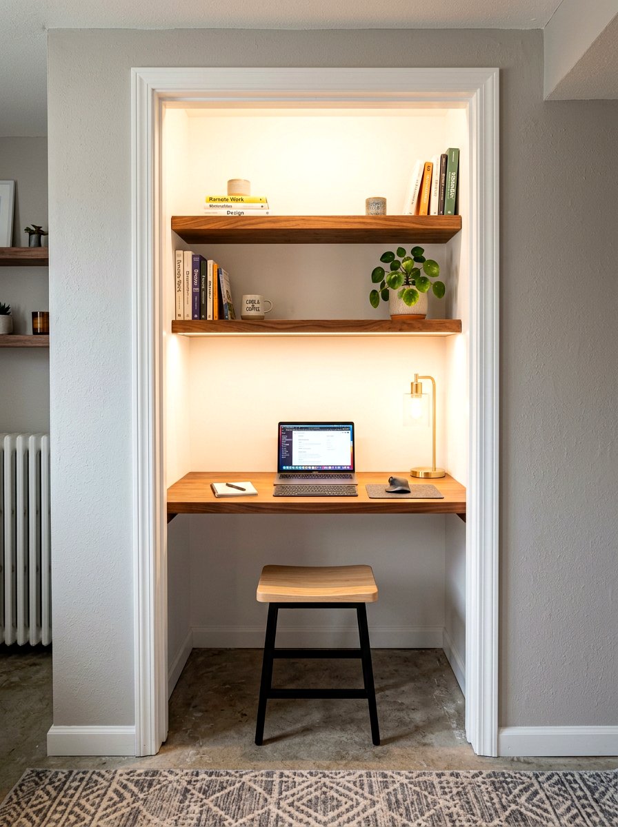 Small Closet Office In Basement - 30 basement office ideas