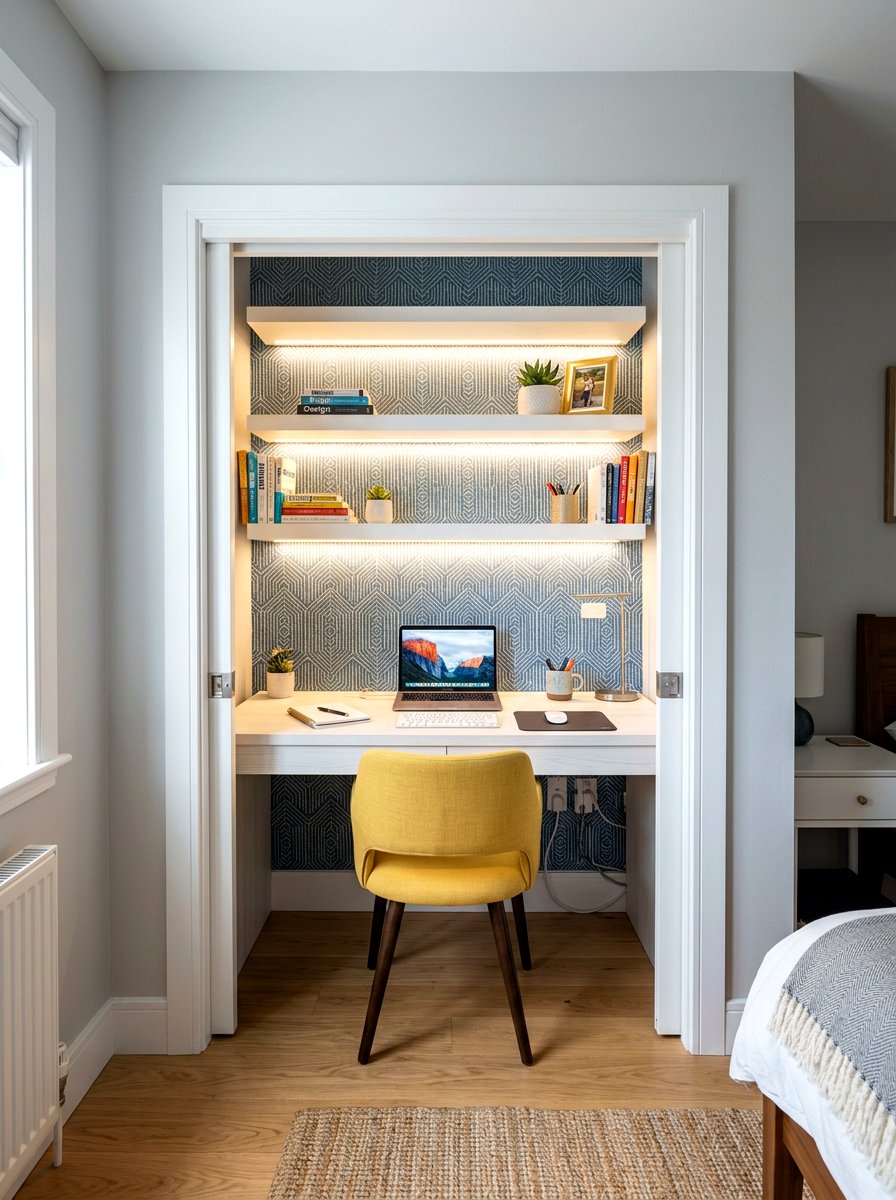 Small Closet Office - 30 creative studio office ideas