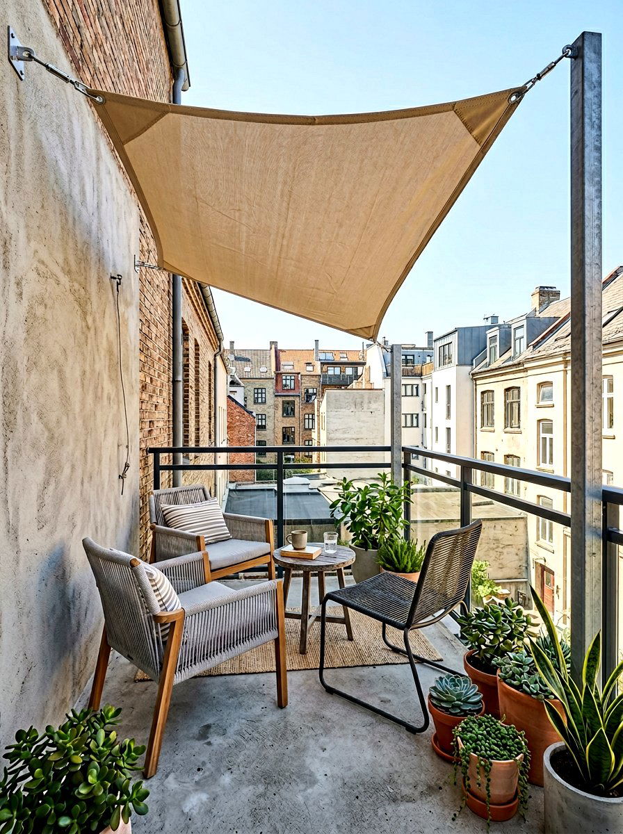 Small Compact Patio Shade - 30 sun sail patio ideas