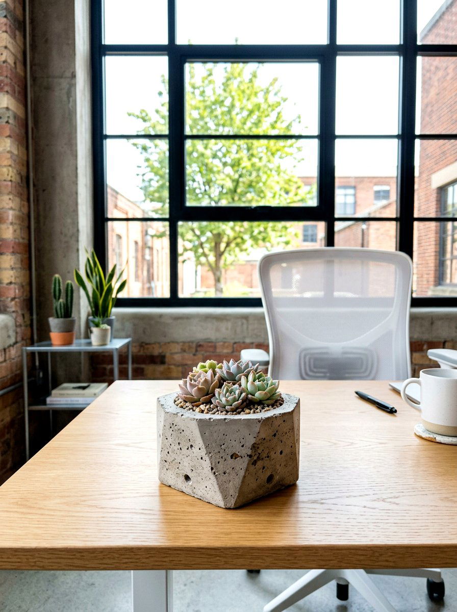 Small Concrete Succulent Pot - 30 concrete planter ideas