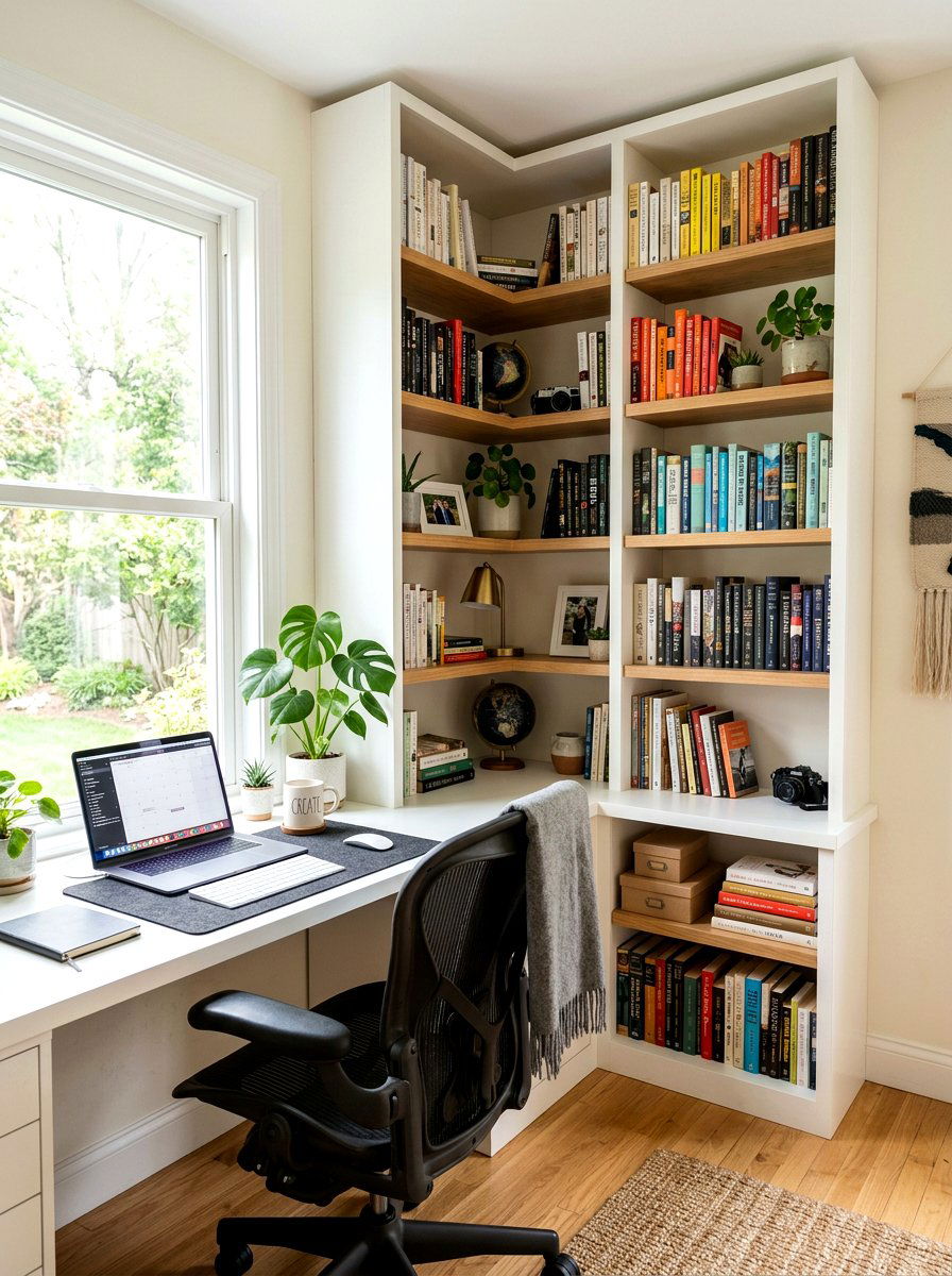 Small Corner Bookshelf - 30 real bookshelf decor ideas