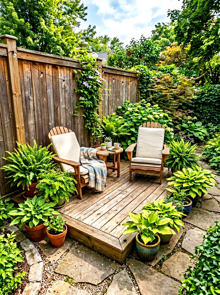 Small Corner Deck - 30 backyard yoga deck ideas