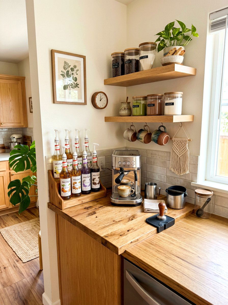 Small Corner Espresso Station - 30 espresso nook kitchen ideas