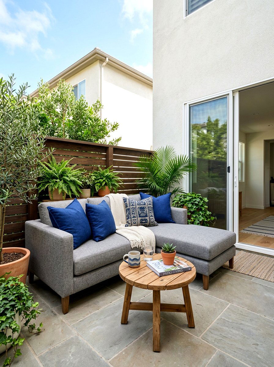 Small Corner Sectional - 30 small space outdoor furniture ideas