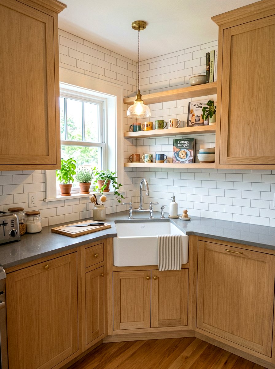 Small Corner Sink - 30 tiny apartment kitchen ideas