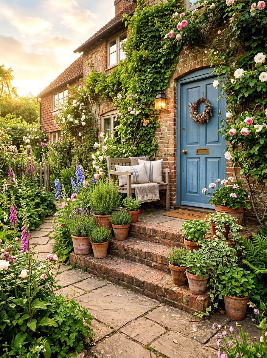 Small Cottage Brick Stoop - 30 brick stoop ideas