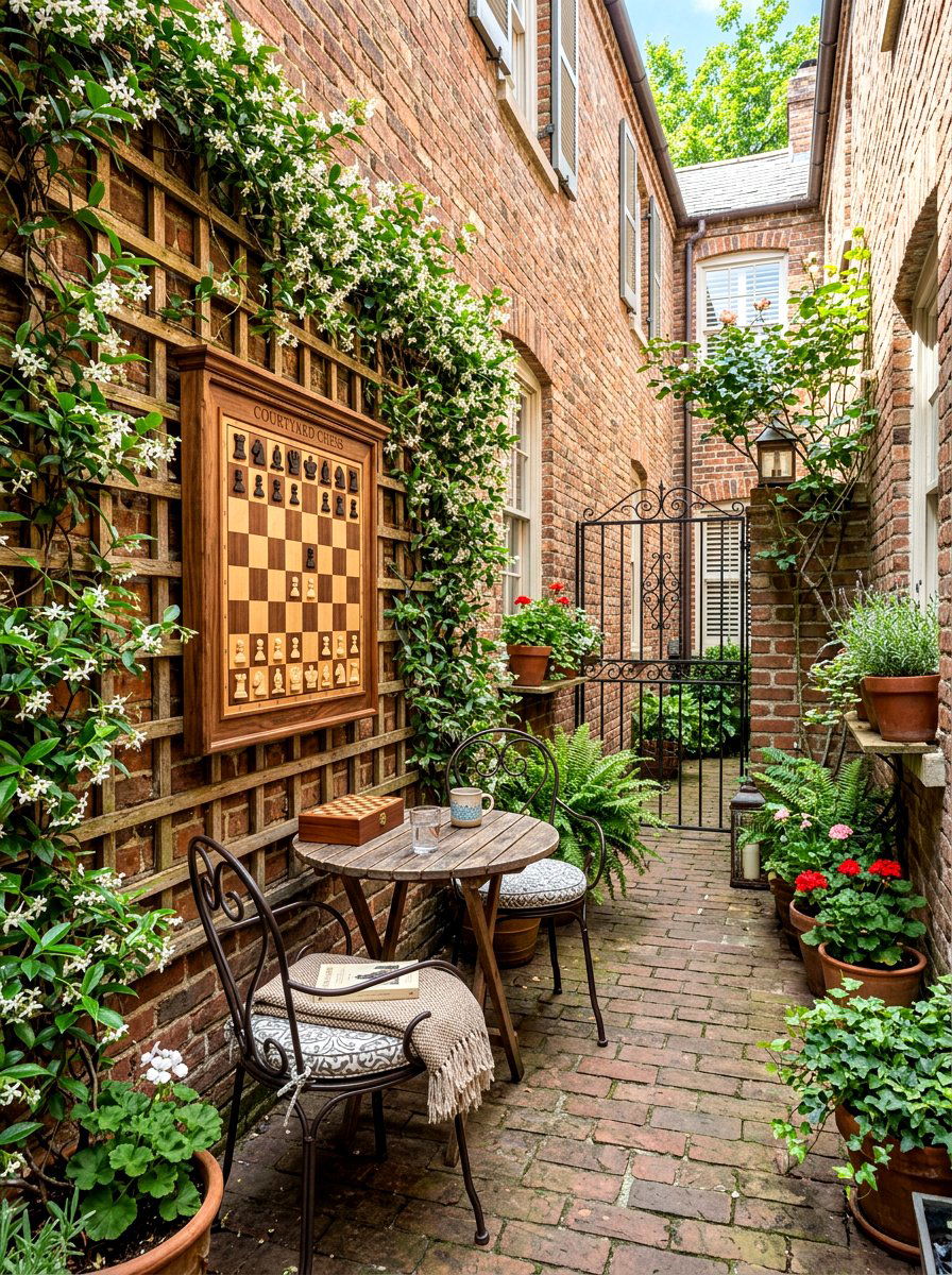 Small Courtyard Chess Nook - 30 outdoor chess garden ideas