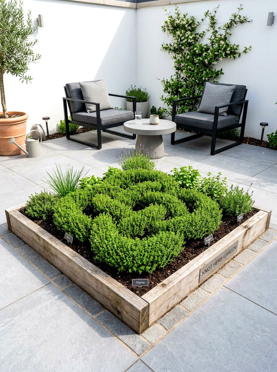 Small Courtyard Herb Knot - 30 herb knot garden ideas