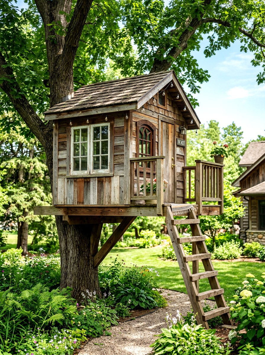 Small DIY Treehouse - 30 treehouse ideas