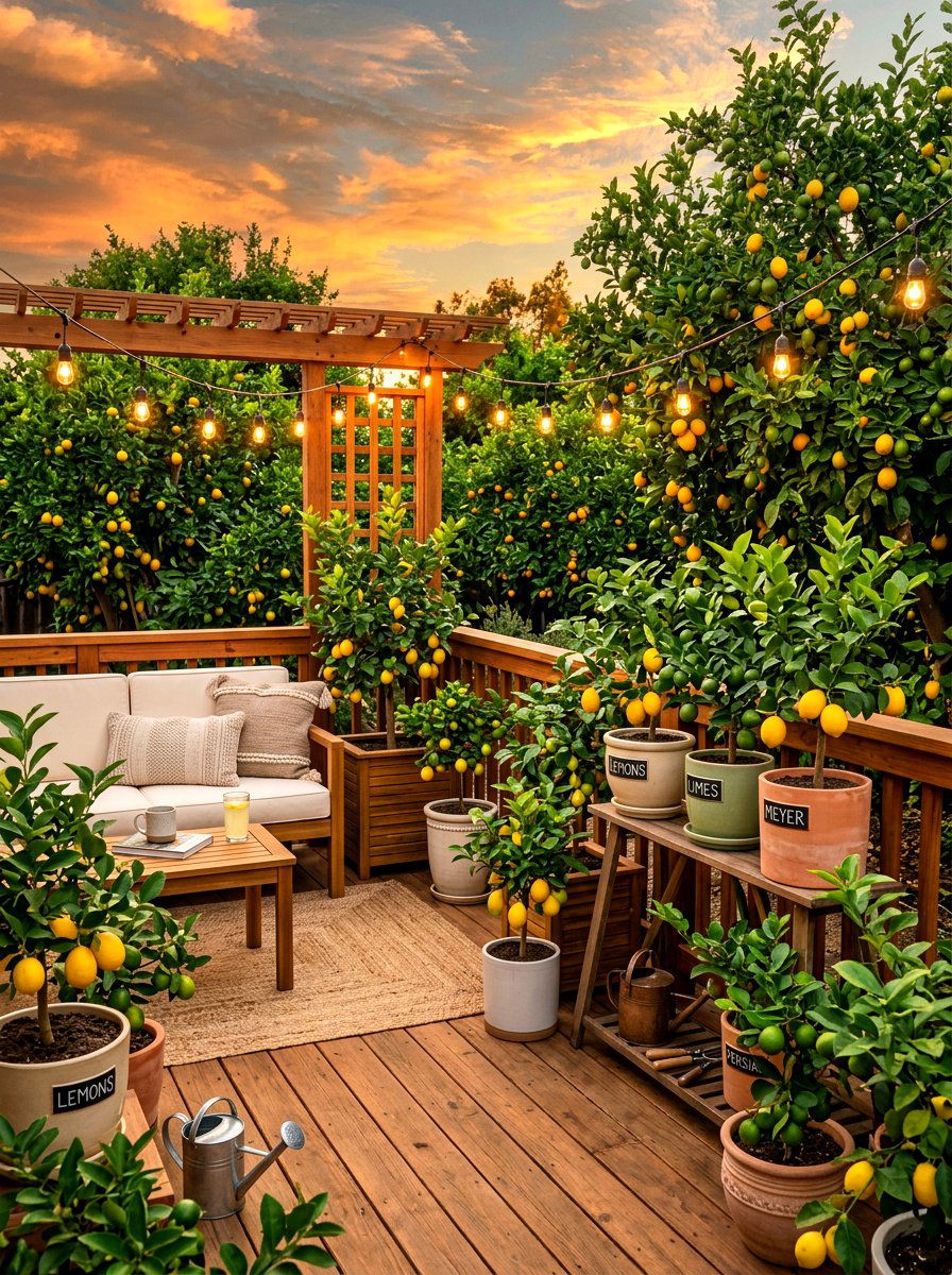 Small Deck Citrus Grove - 30 dwarf citrus garden ideas