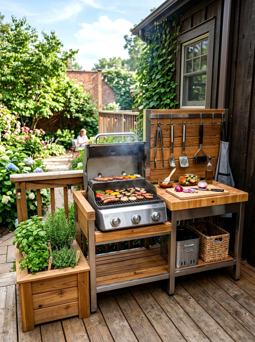Small Deck Grill Station - 30 small deck ideas