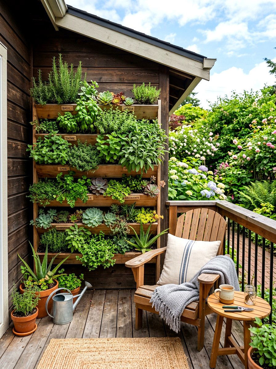 Small Deck Vertical Garden - 30 small deck ideas