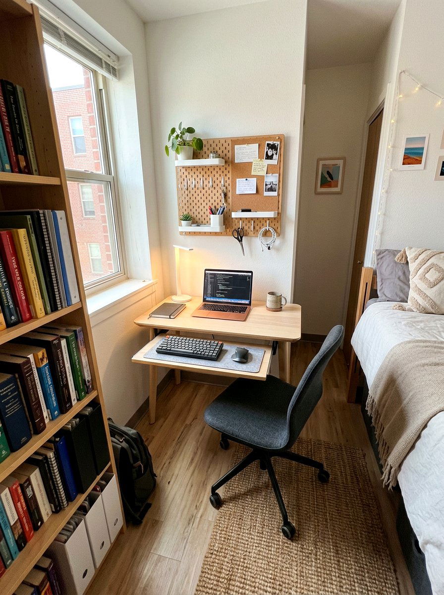 Small Dorm Workspace - 30 dorm desk ideas