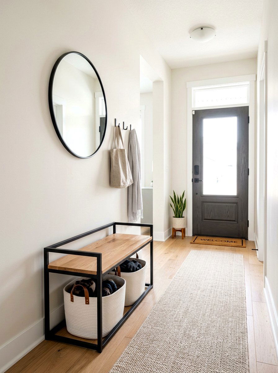 Small Entryway Bench - 30 small house decor ideas