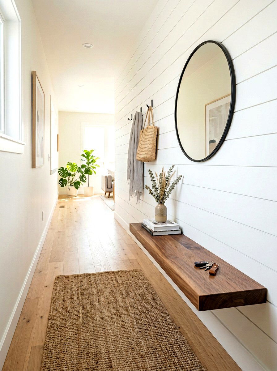 Small Entryway Floating Bench - 30 entryway bench ideas