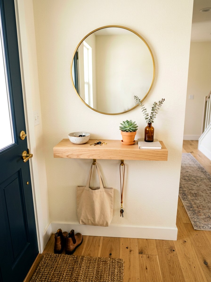 Small Entryway Floating Shelf - 30 floating entry shelf ideas