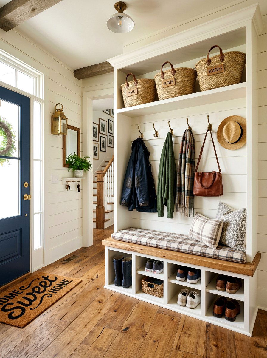 Small Entryway Mudroom Closet - 30 compact closet ideas