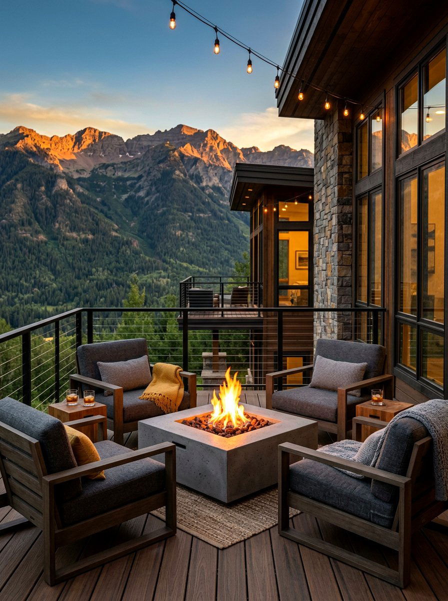 Small Fire Pit Table - 30 small space outdoor furniture ideas