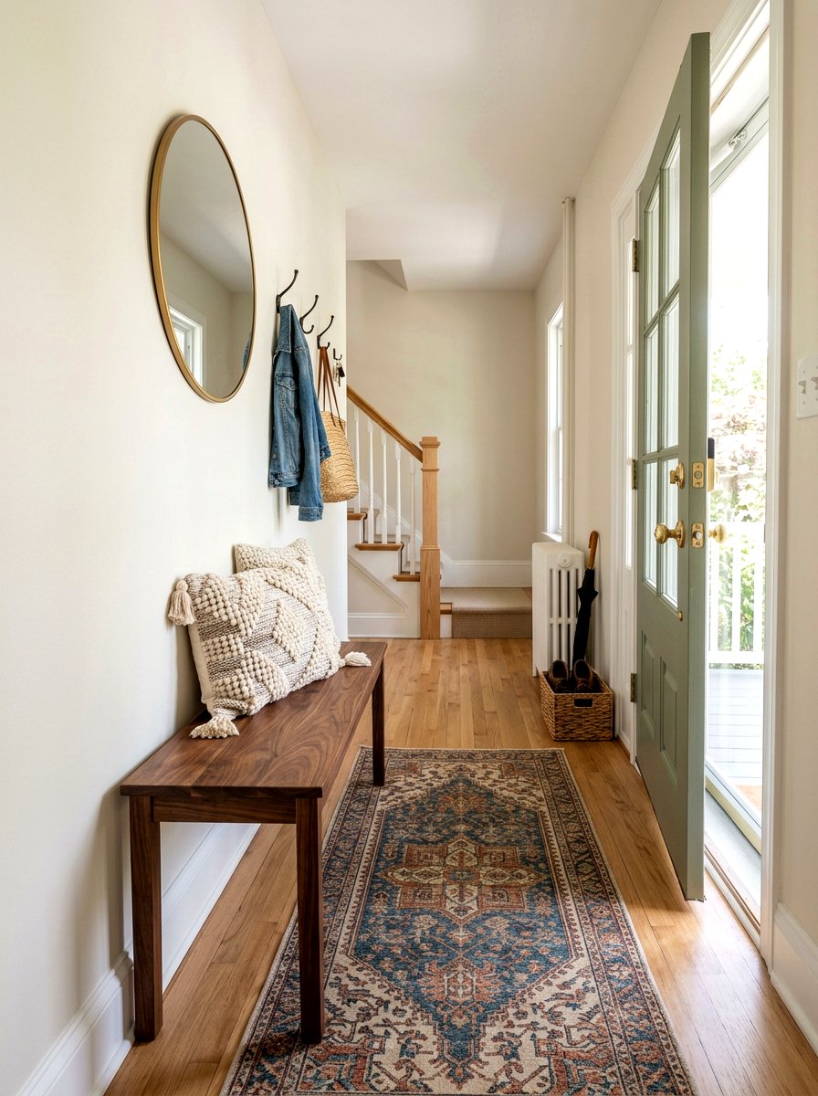 Small Foyer Bench - 30 slim foyer storage ideas