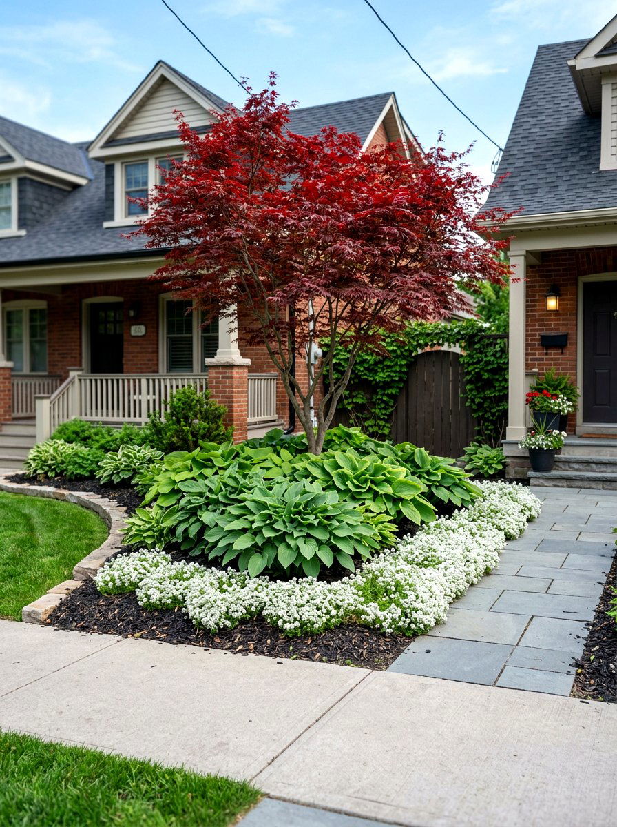 Small Front Yard Layered Greenery - 30 layered front yard landscaping ideas