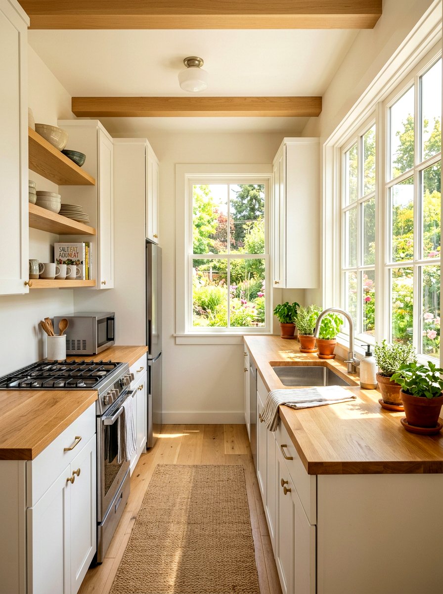 Small Galley Kitchen With Windows - 30 cozy galley kitchen ideas