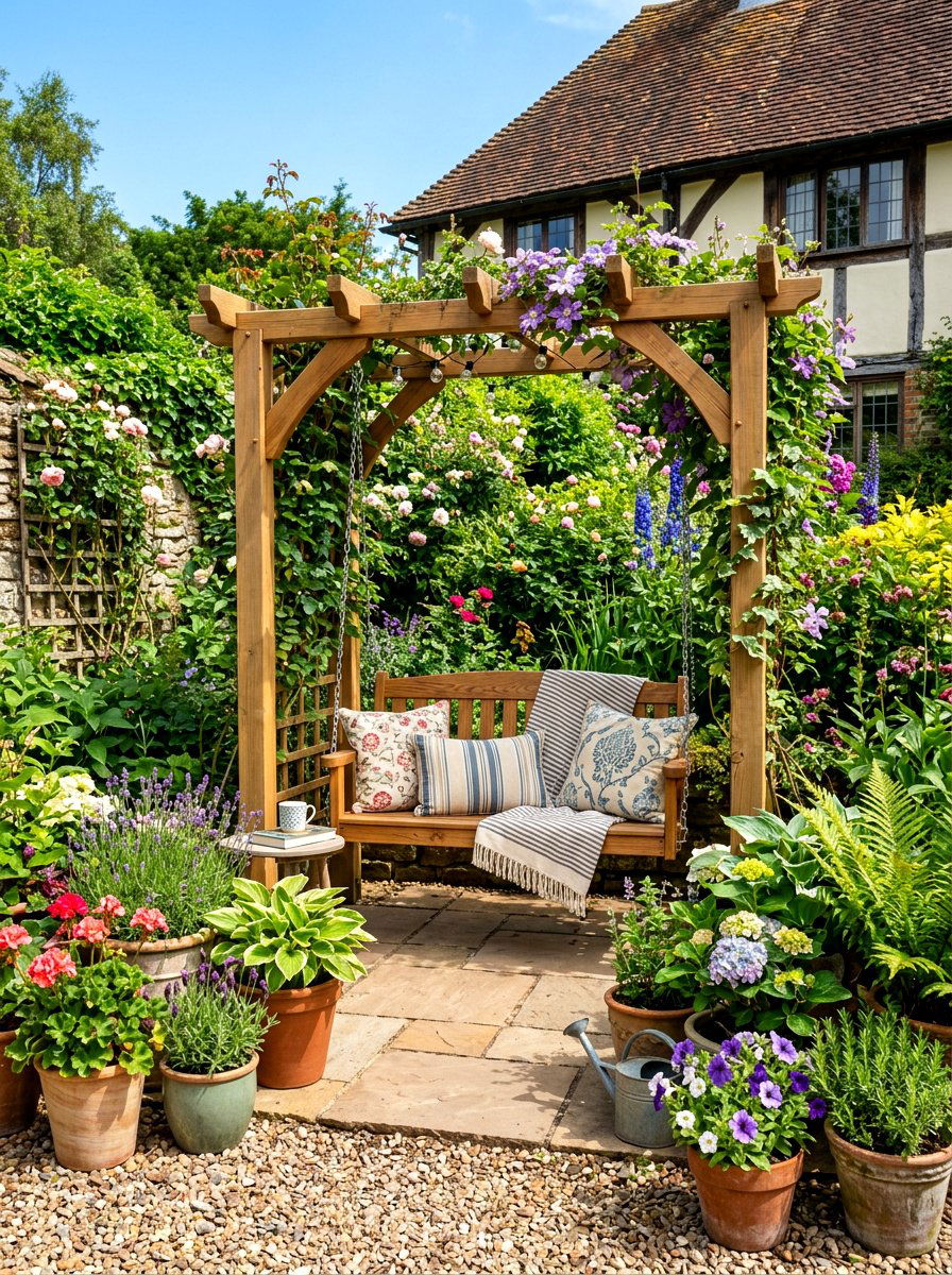 Small Garden Pergola Swing - 30 pergola with swings ideas
