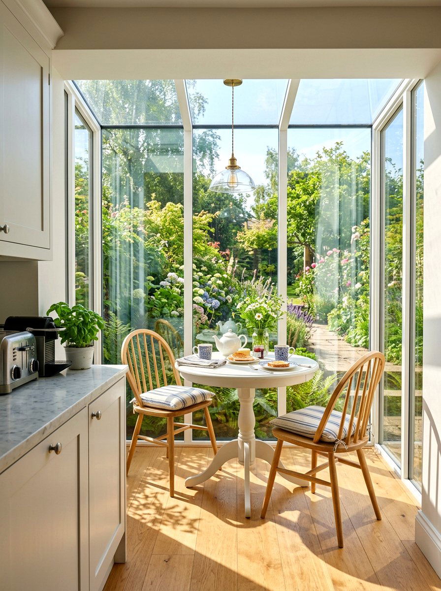 Small Glass Breakfast Nook - 30 glass room addition ideas