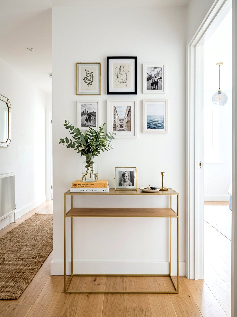 Small Hallway Console - 30 slim console apartment ideas