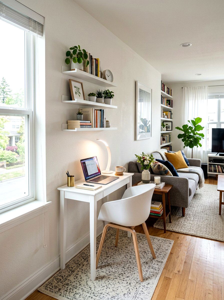 Small Home Office - 30 narrow living room ideas