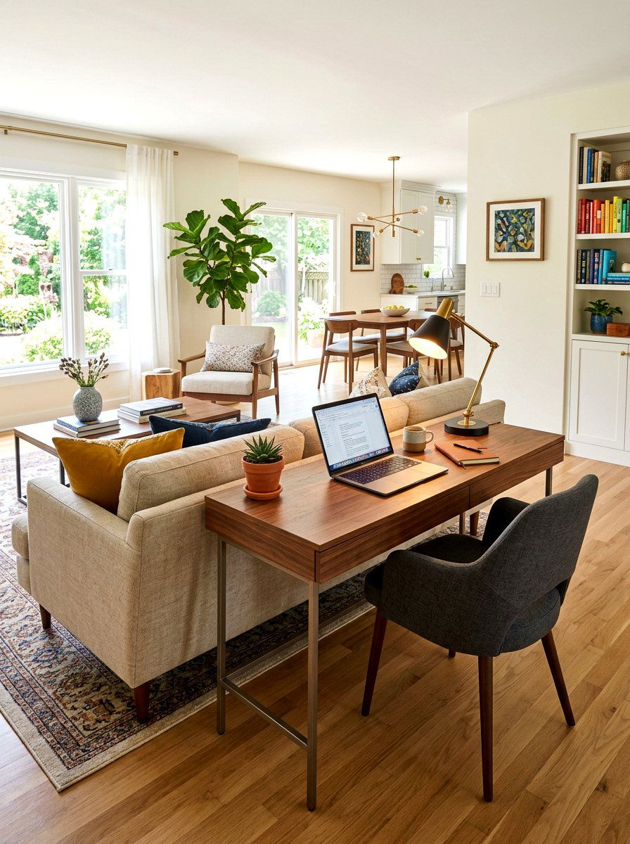 Small Home Office Behind Sofa - 30 small home office ideas