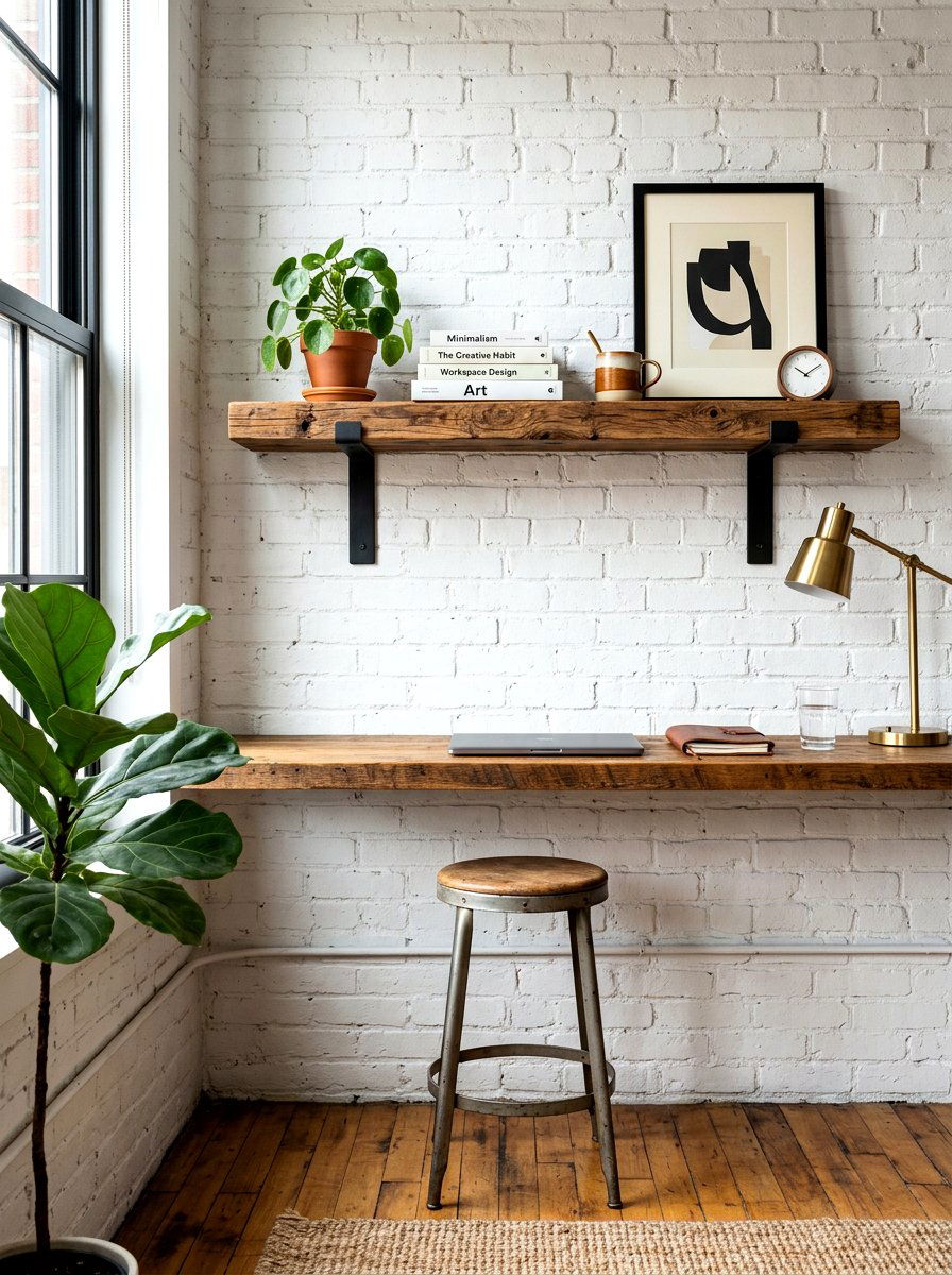 Small Home Office Floating Shelf - 30 small home office ideas