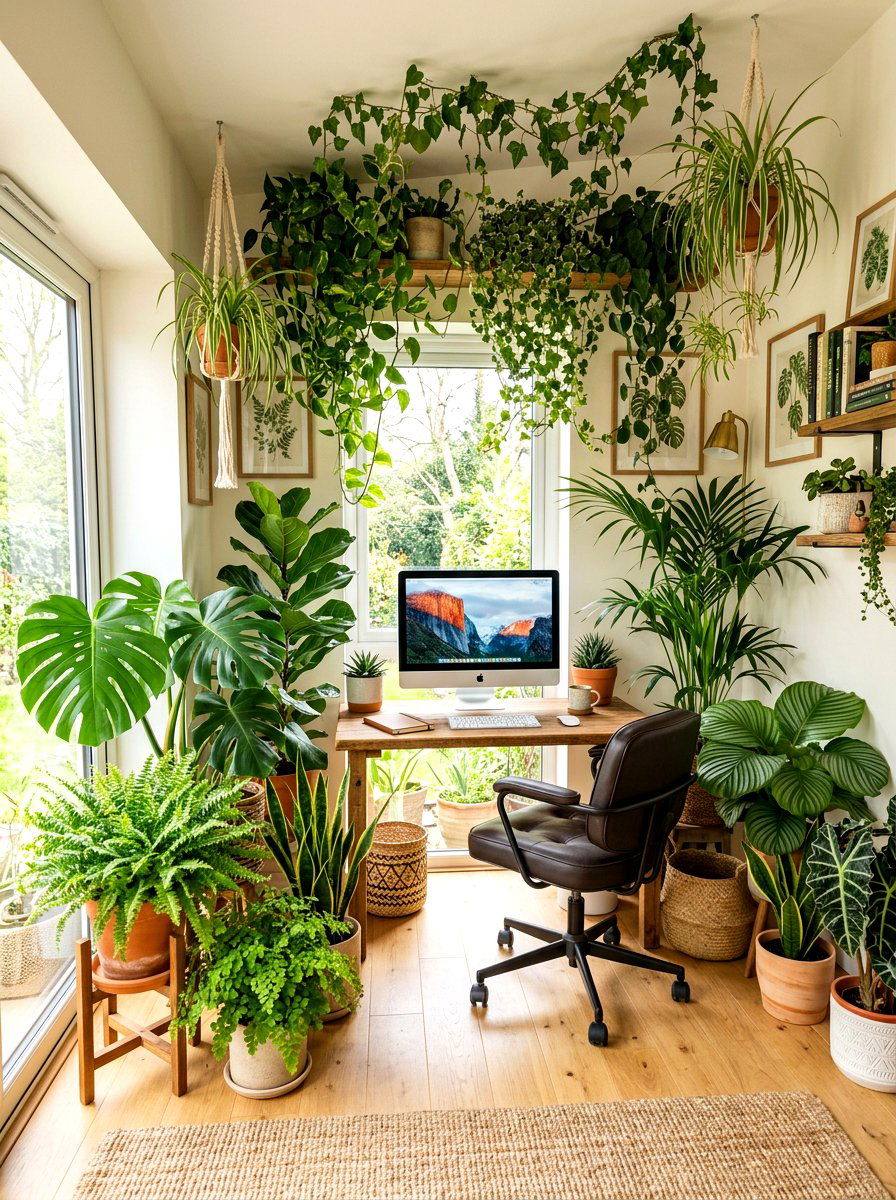 Small Home Office Green Plants - 30 small home office ideas