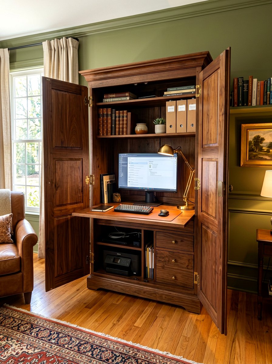 Small Home Office Hidden Cabinet - 30 small home office ideas