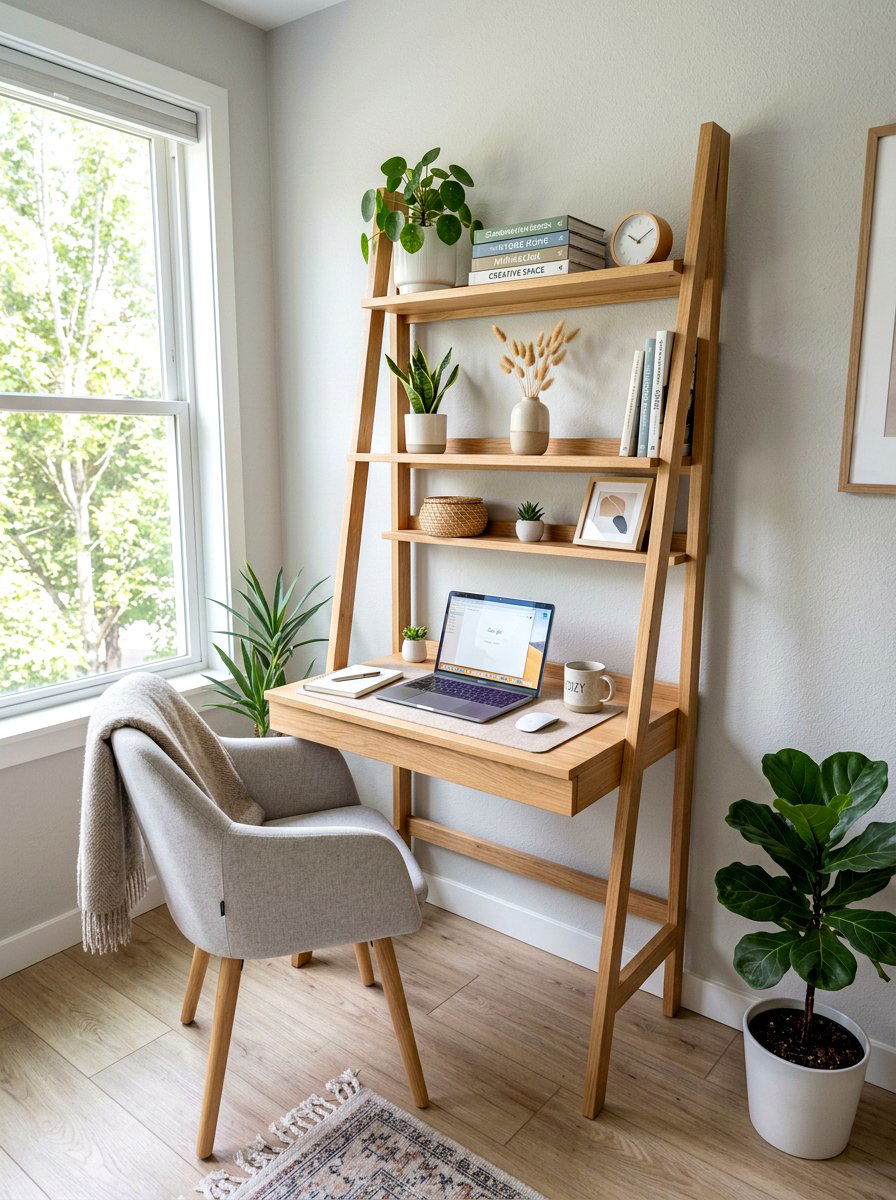 Small Home Office Ladder Desk - 30 small home office ideas